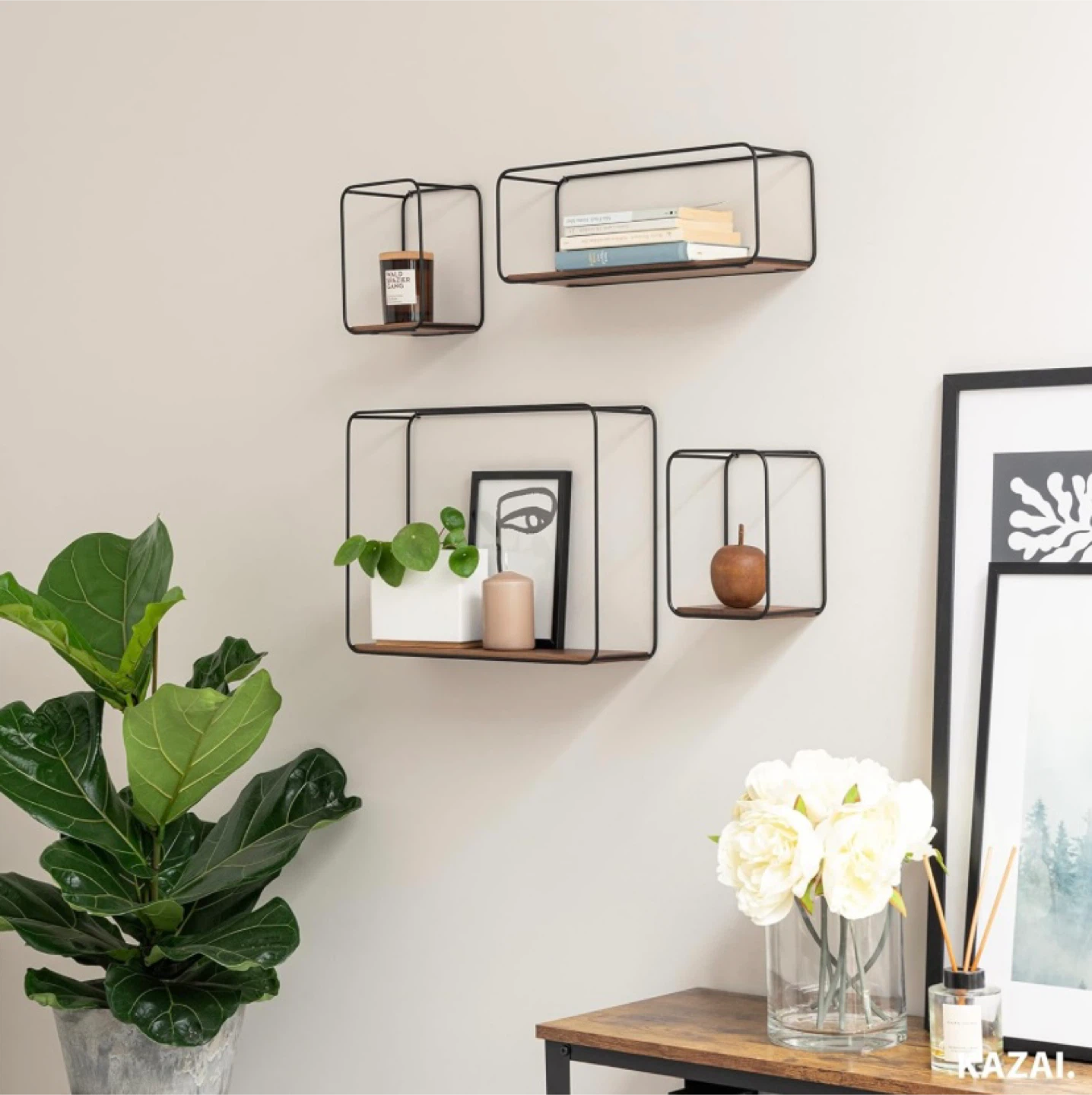Set of 4 Modern Floating Wall Shelves - photo 5
