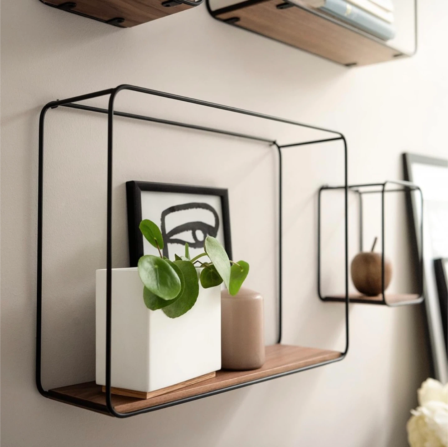Set of 4 Modern Floating Wall Shelves - photo 2