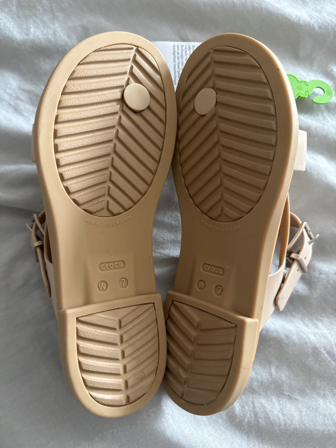 Crocs Women's Metallic Toepost Sandals - Beige - Size 7 - photo 3