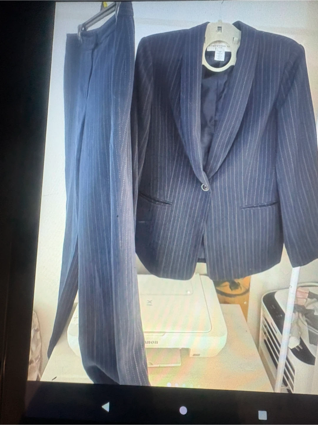 JONES NEW YORK SUIT Petite 10P Ensemble Veston et Pantalon Rayé