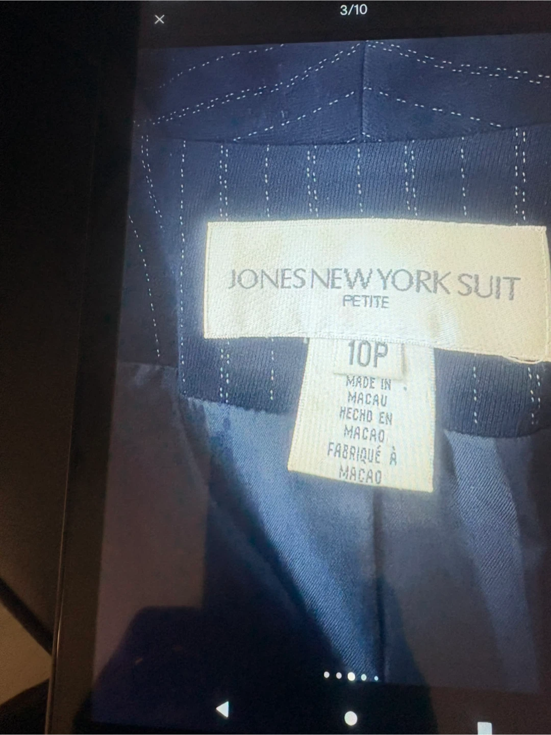 JONES NEW YORK SUIT Petite 10P Ensemble Veston et Pantalon Rayé - photo 3
