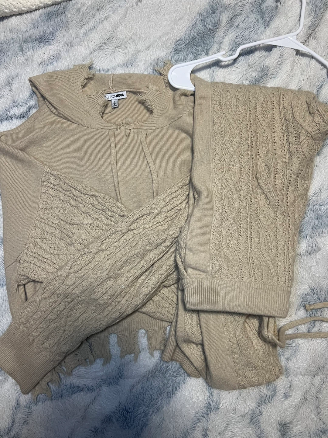 Fashion Nova Beige Knit 2 - Piece Set