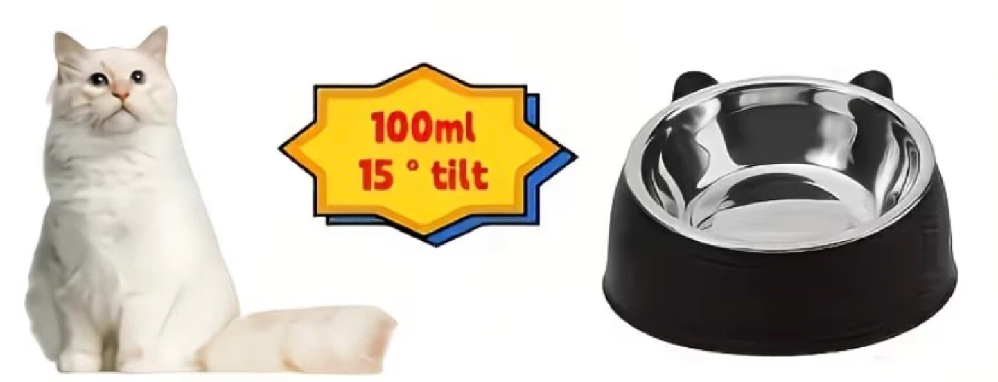 Pet Food Bowl - Stainless Steel, 15° Tilt - photo 5