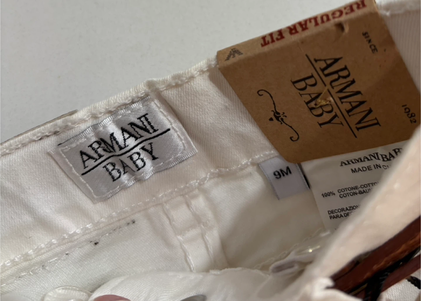 NEW Armani Baby White Denim Skirt with Belt - photo 2