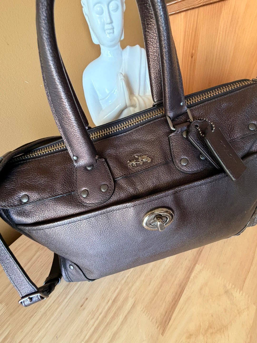 Coach Leather Satchel Bag - photo 5