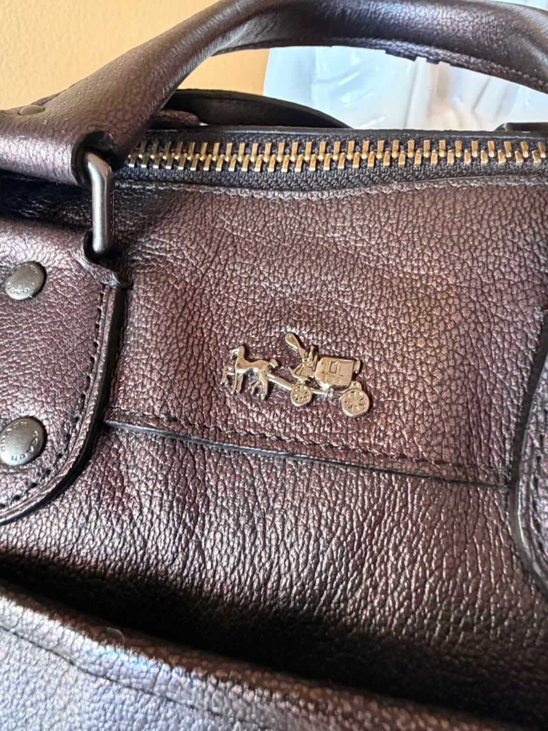 Coach Leather Satchel Bag - photo 3