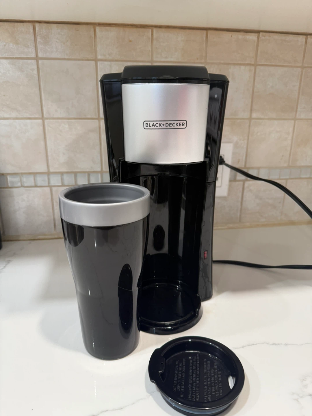 BLACK+DECKER Single Serve Coffee Maker with Travel Mug