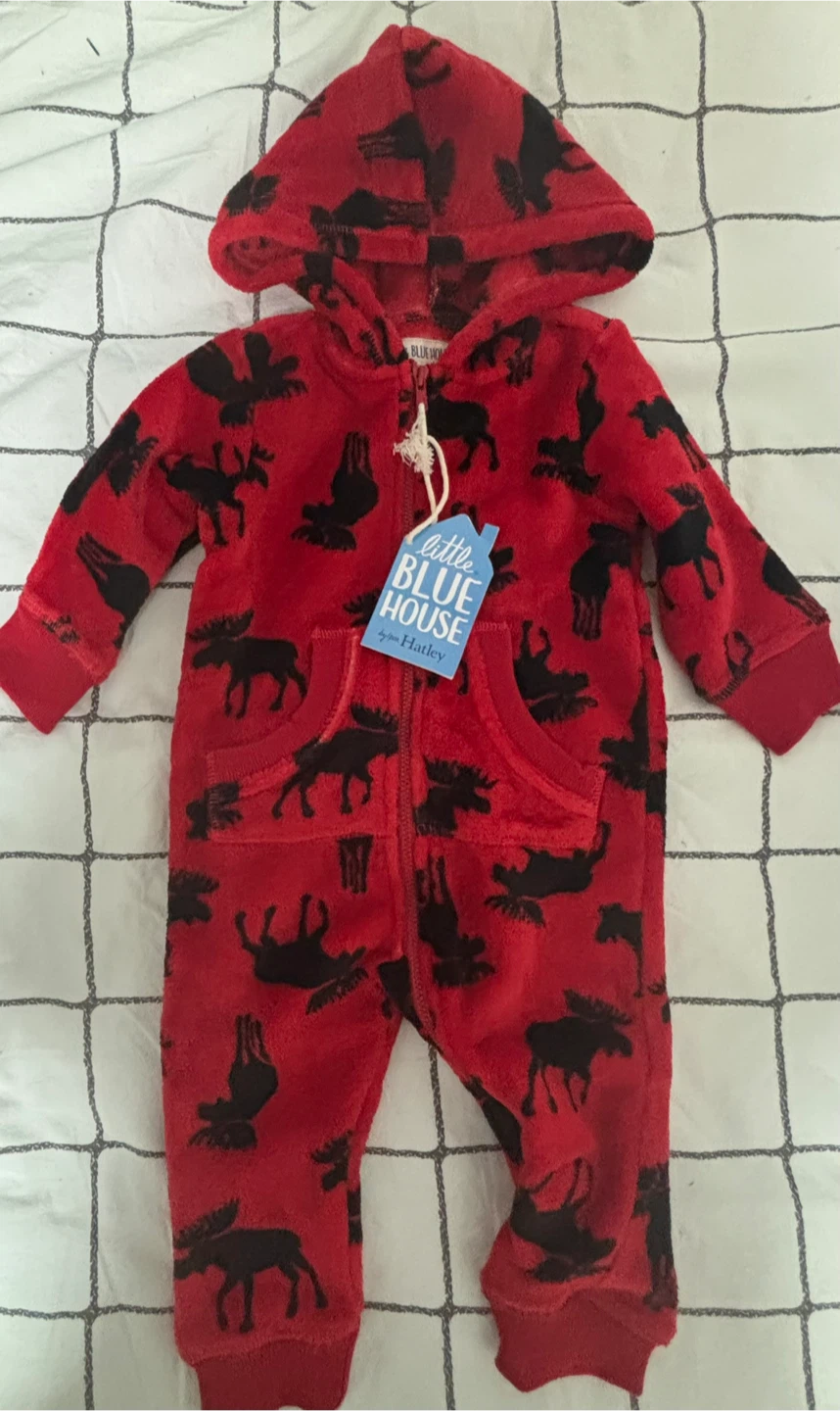 NEW Little Blue House Hooded Romper 6-12 Months