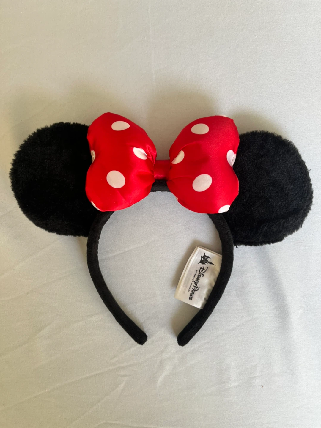Disney Minnie Mouse Ears Headband Red Polka Dot Bow