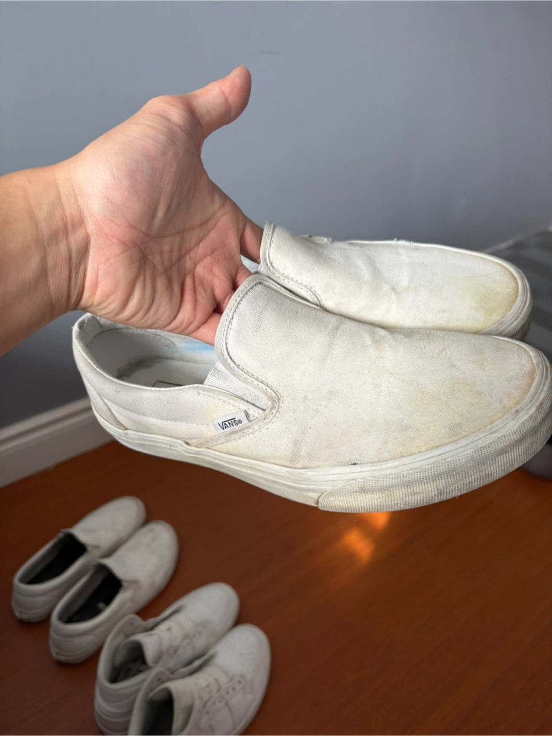 Vans Slip-On White Canvas Shoes - Size 9 Men's - photo 3