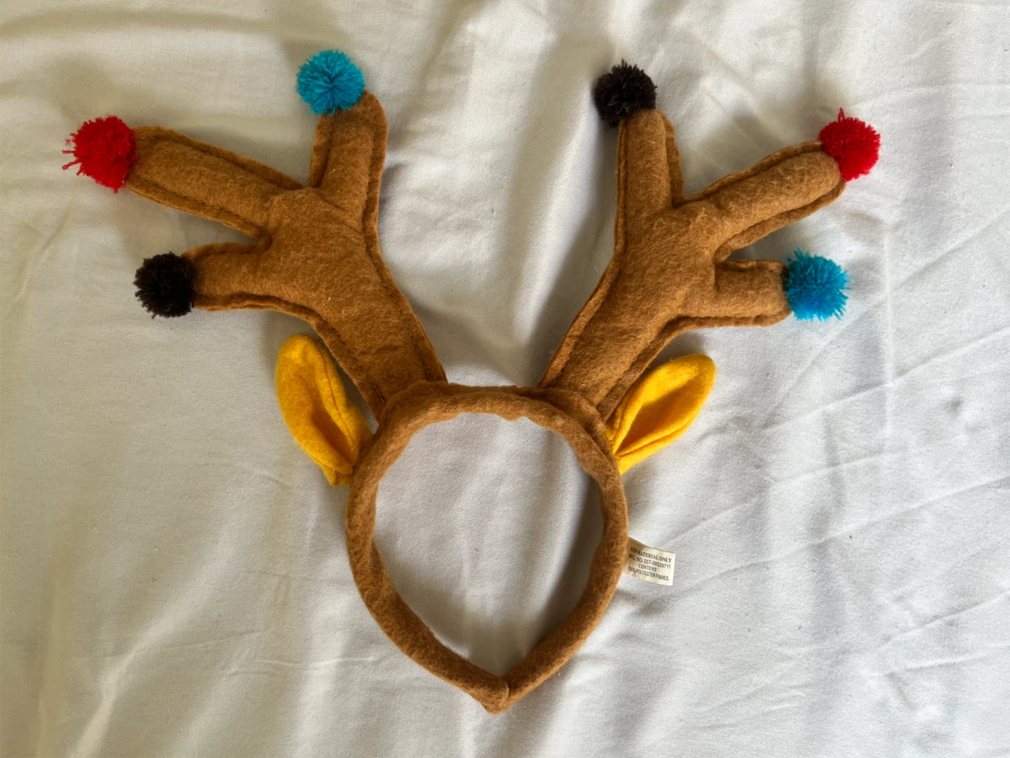 Reindeer Antler Headband with Pom Poms