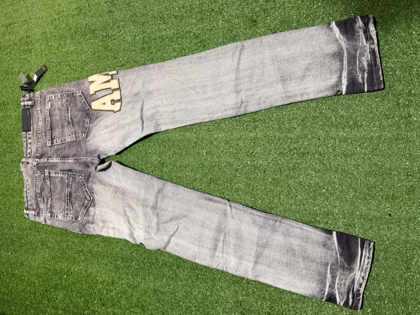 AMIRI Distressed Grey Denim Jeans - photo 2