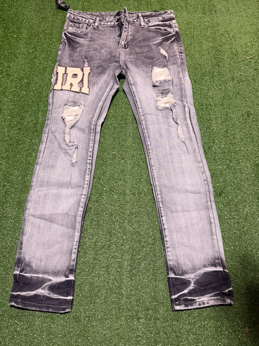 AMIRI Distressed Grey Denim Jeans