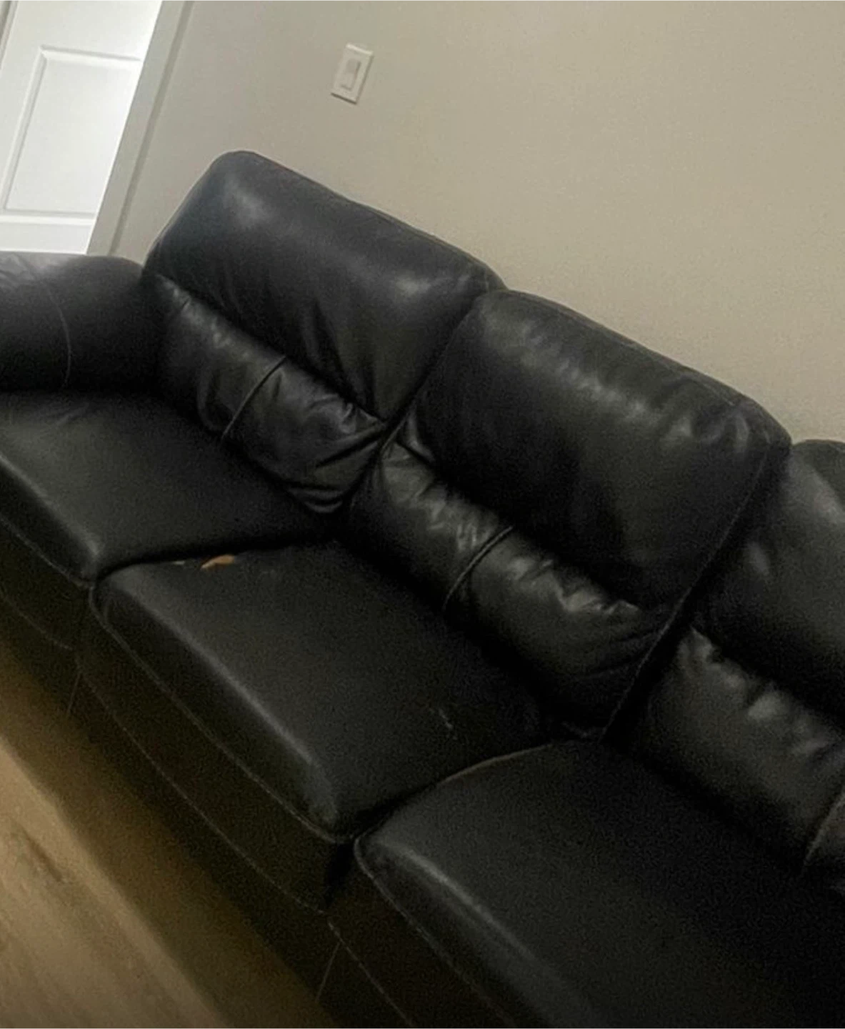 Black Leather Sofa and Armchair Set - photo 2