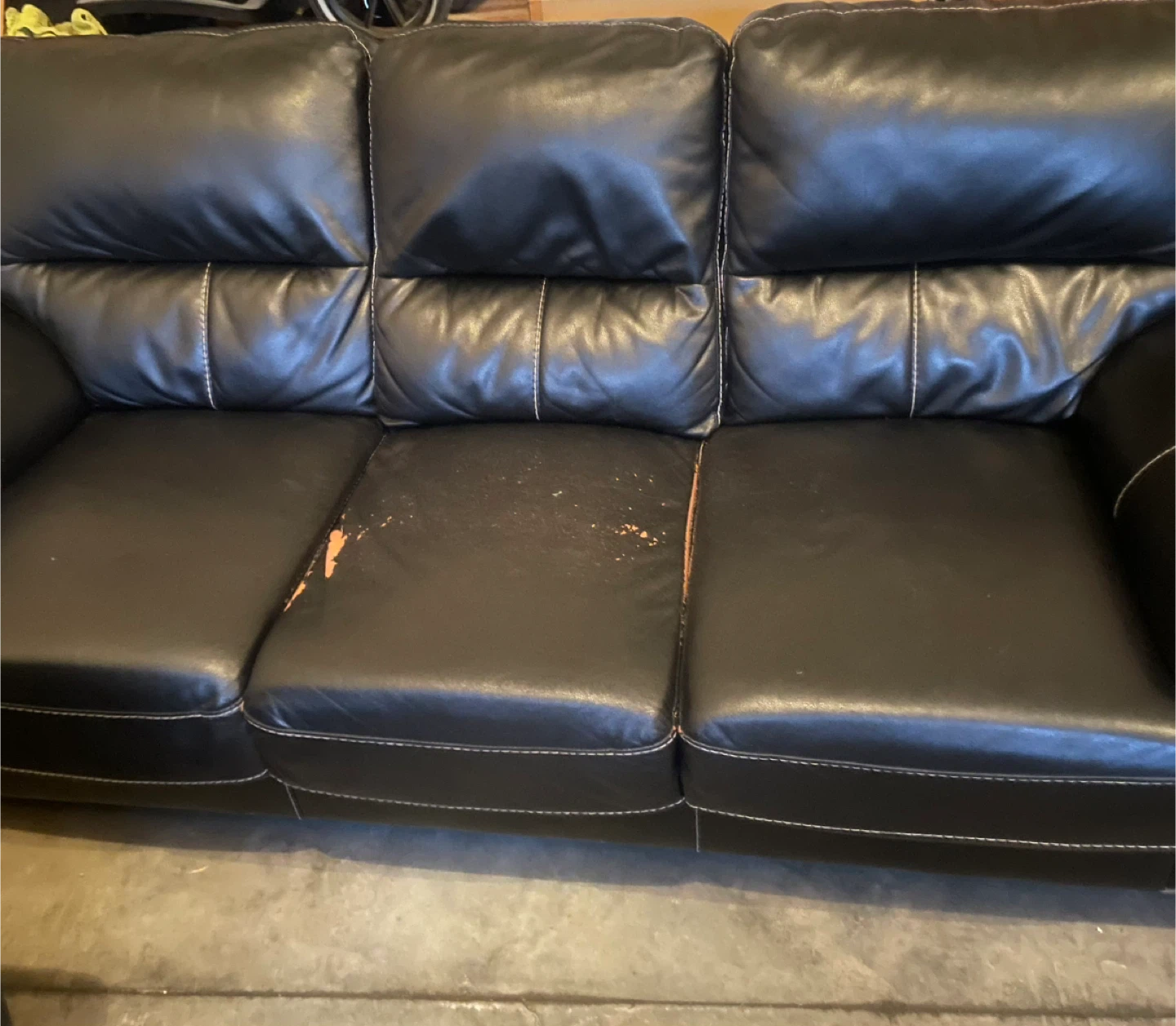 Black Leather Sofa and Armchair Set - photo 3