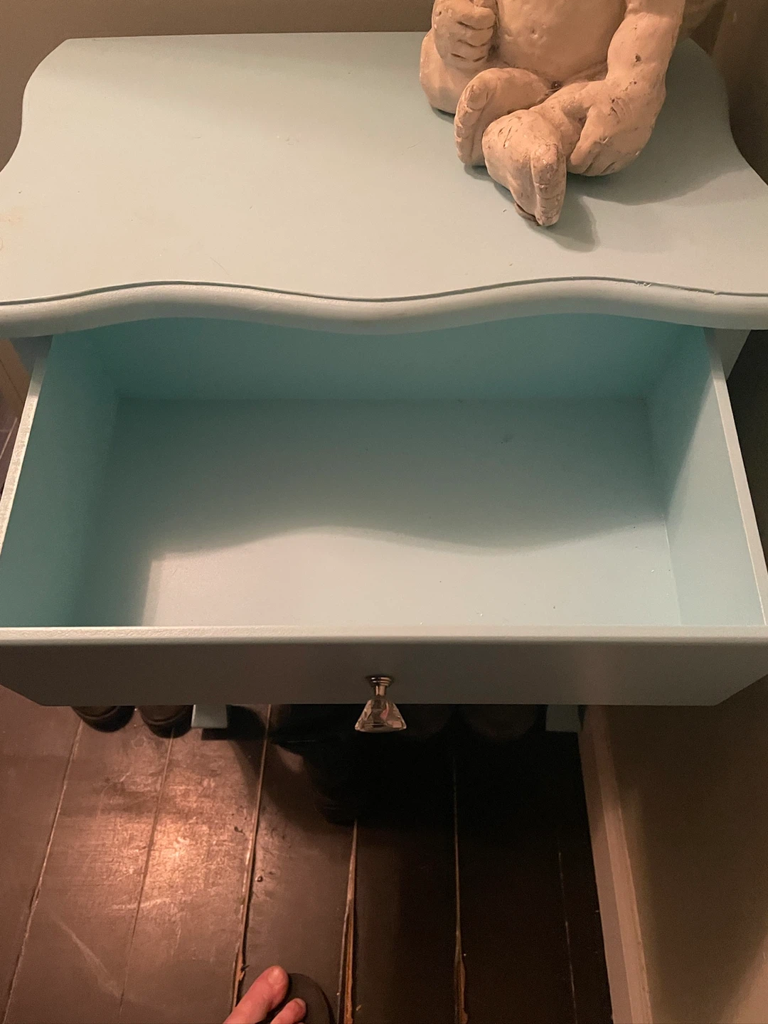 Light Blue Accent Table with Drawer - photo 2