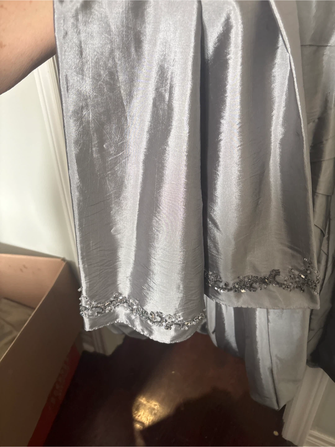 Amanda-Lina's Sposa Boutique Silver Beaded Formal Dress Size 16 - photo 2