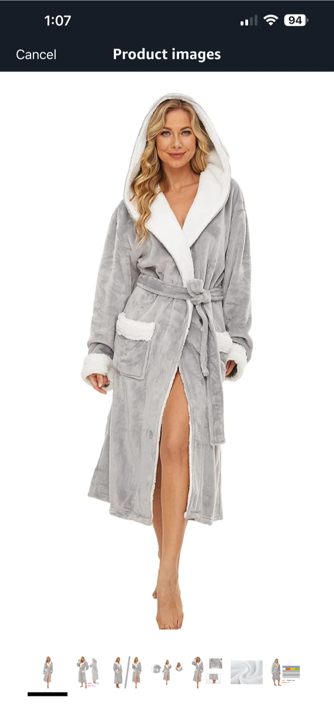 Women's Plush Hooded Robe