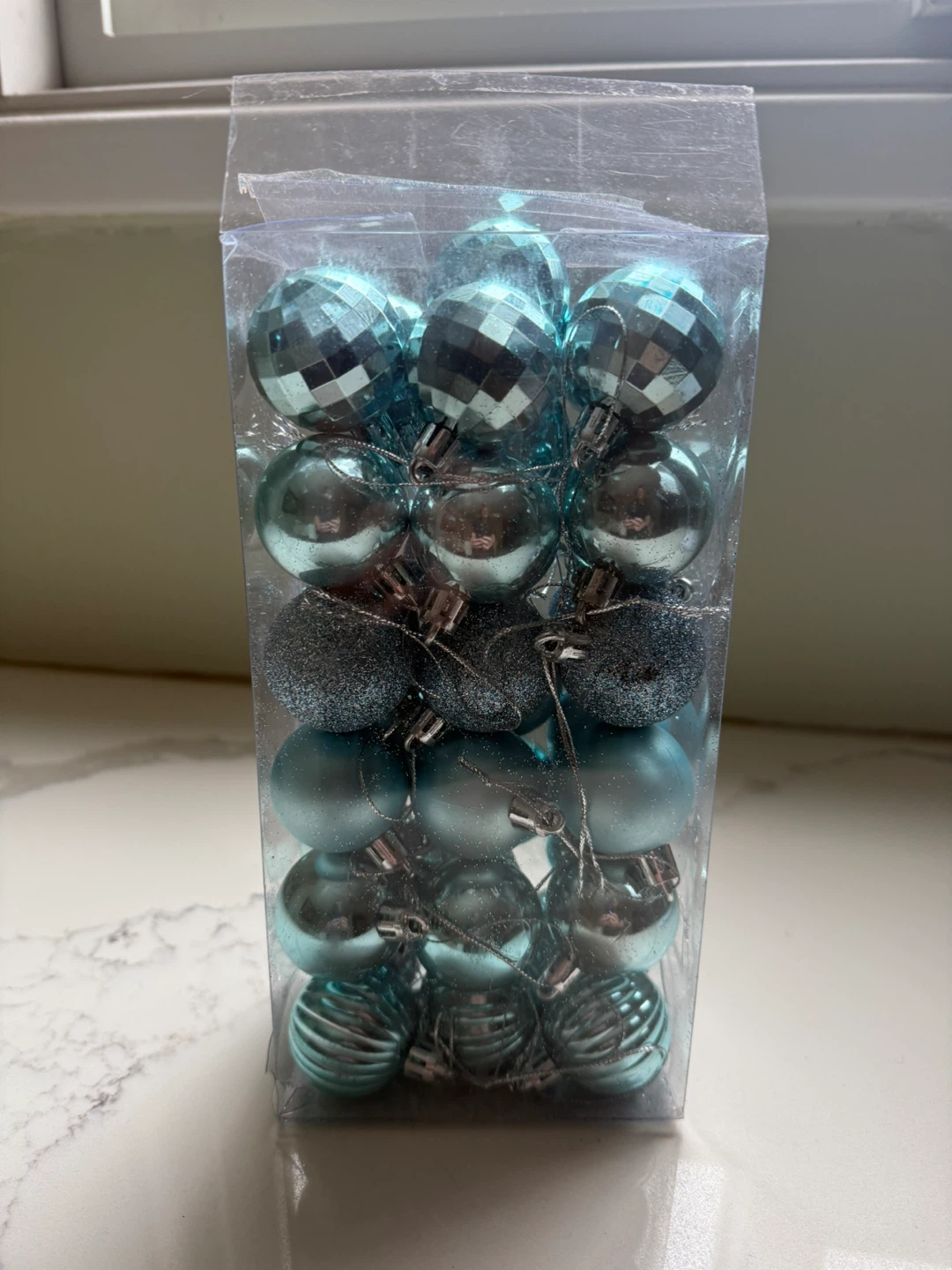 Set of 20 Light Blue Christmas Ornaments - photo 2