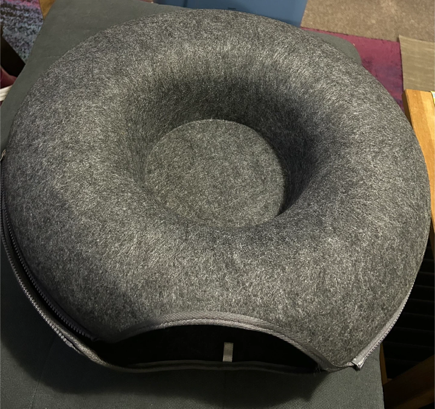 Donut Cat Bed - Grey - photo 4