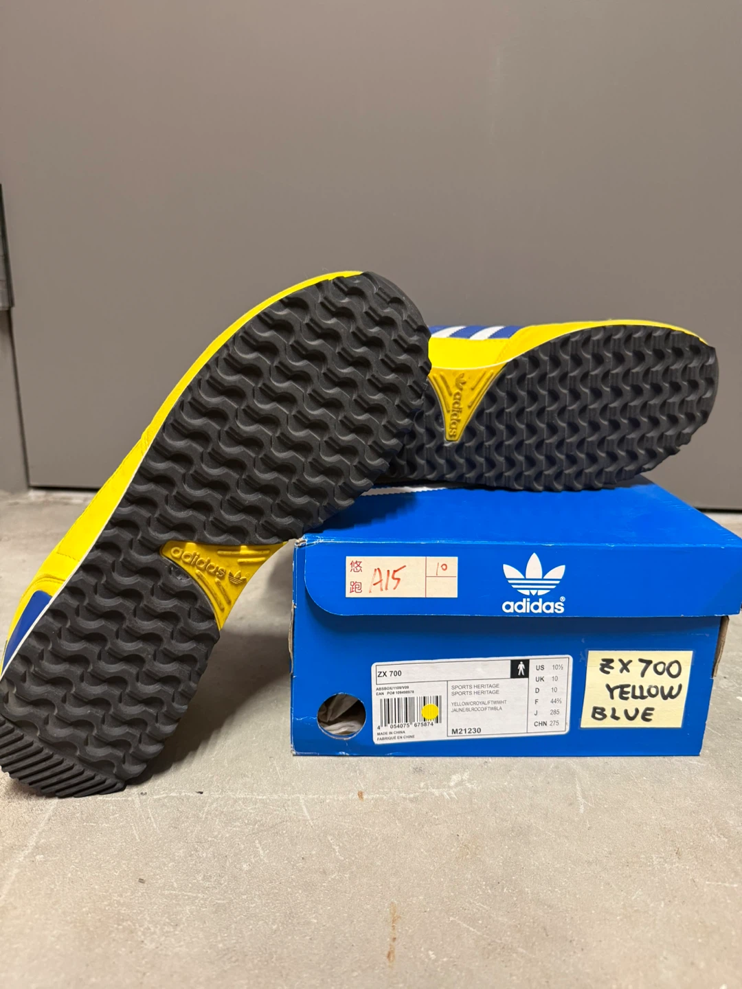 Adidas ZX 700 Yellow Blue Sneakers - Size 10 - photo 3