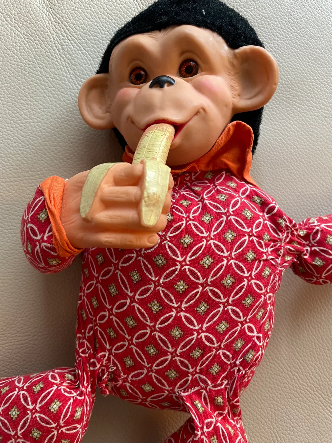 Vintage 1960’s Plush Monkey with Banana Toy - photo 4
