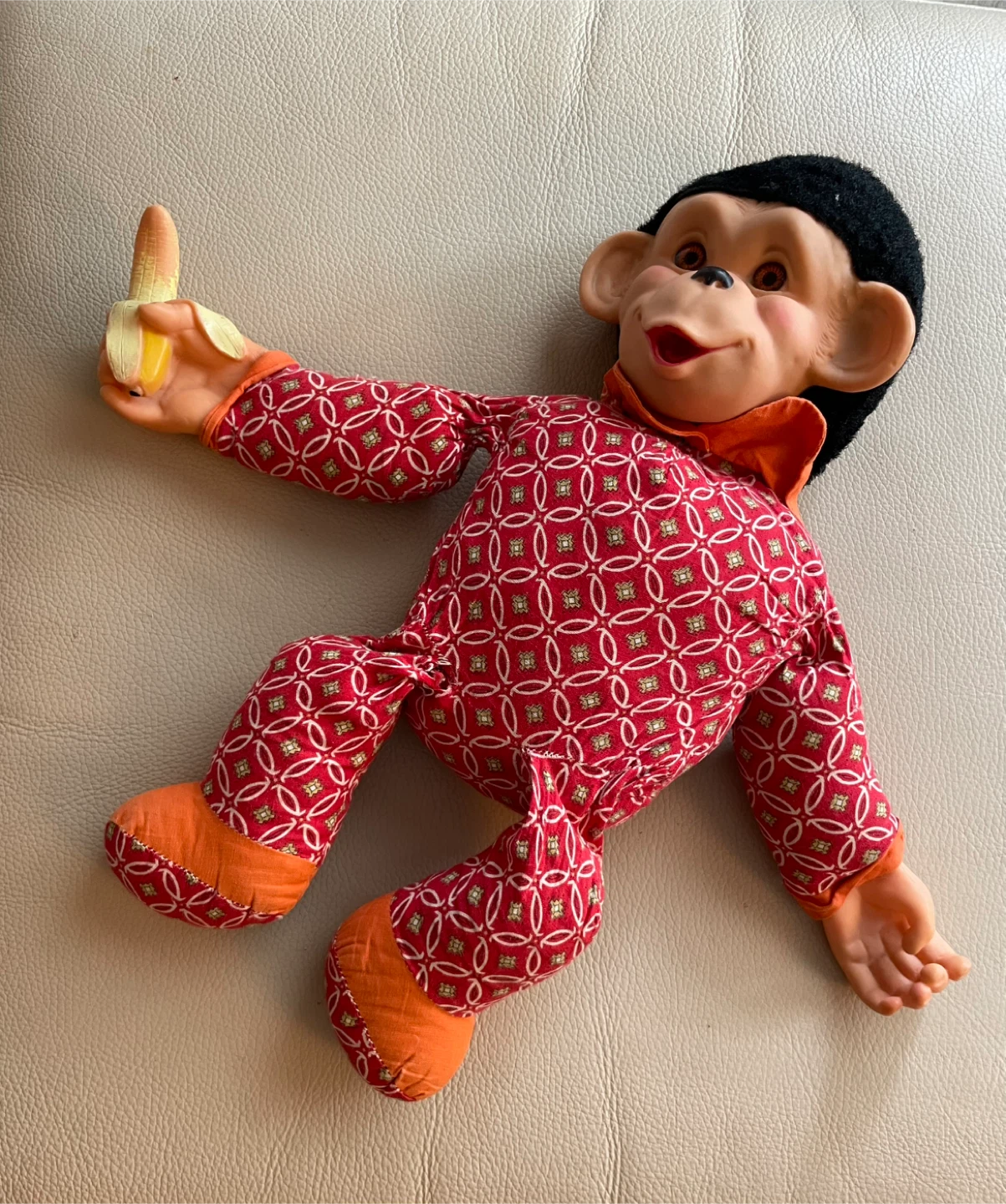 Vintage 1960’s Plush Monkey with Banana Toy - photo 2