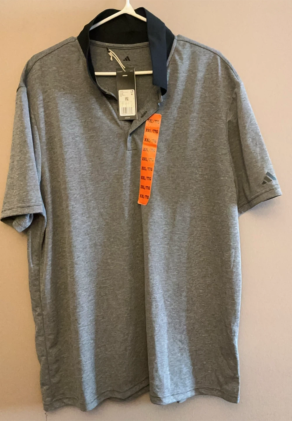 Adidas Men's Grey Polo Shirt - Size 2XL