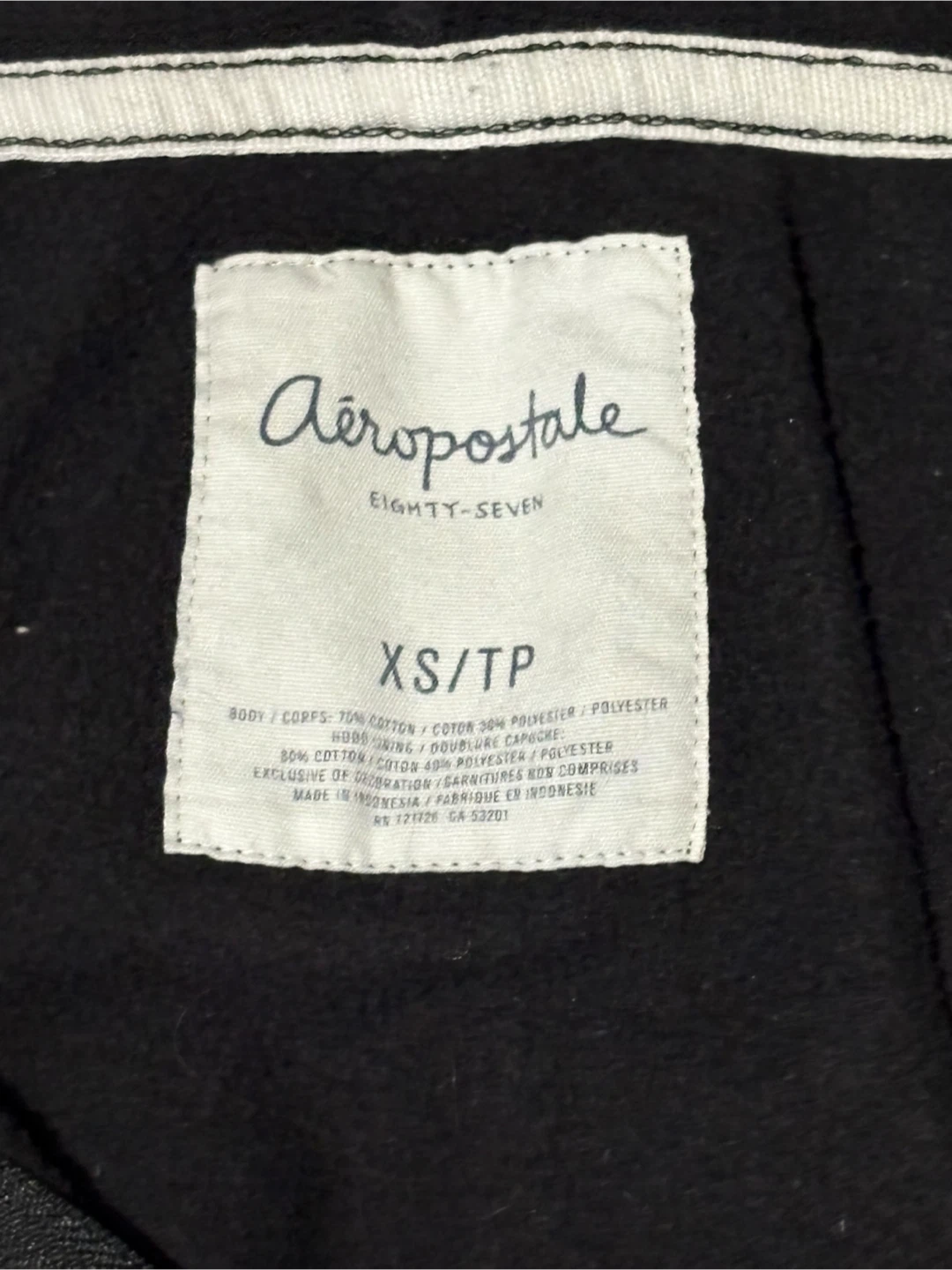 Aeropostale Eighty-Seven Zip-Up Hoodie XS/TP - photo 2