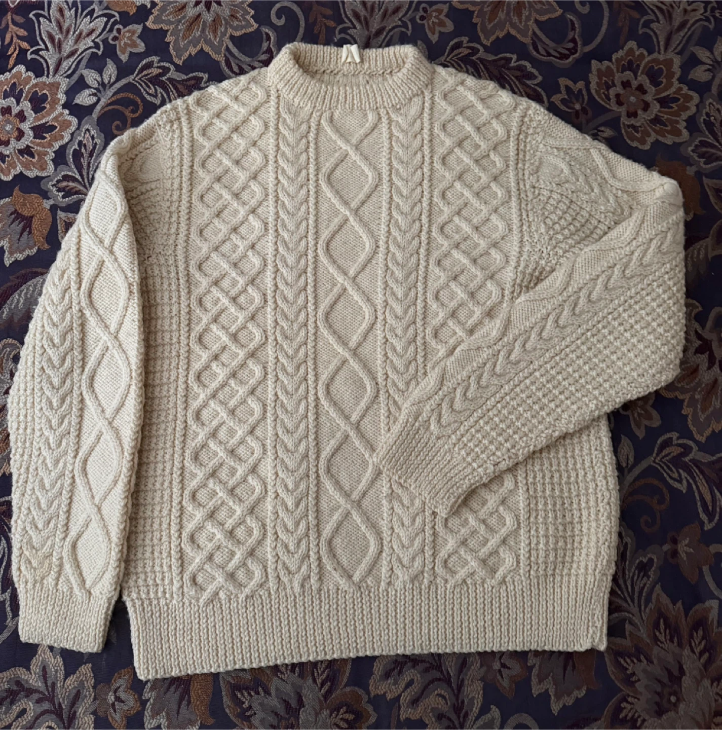 Cream Pure Wool Scottish Aran sweater