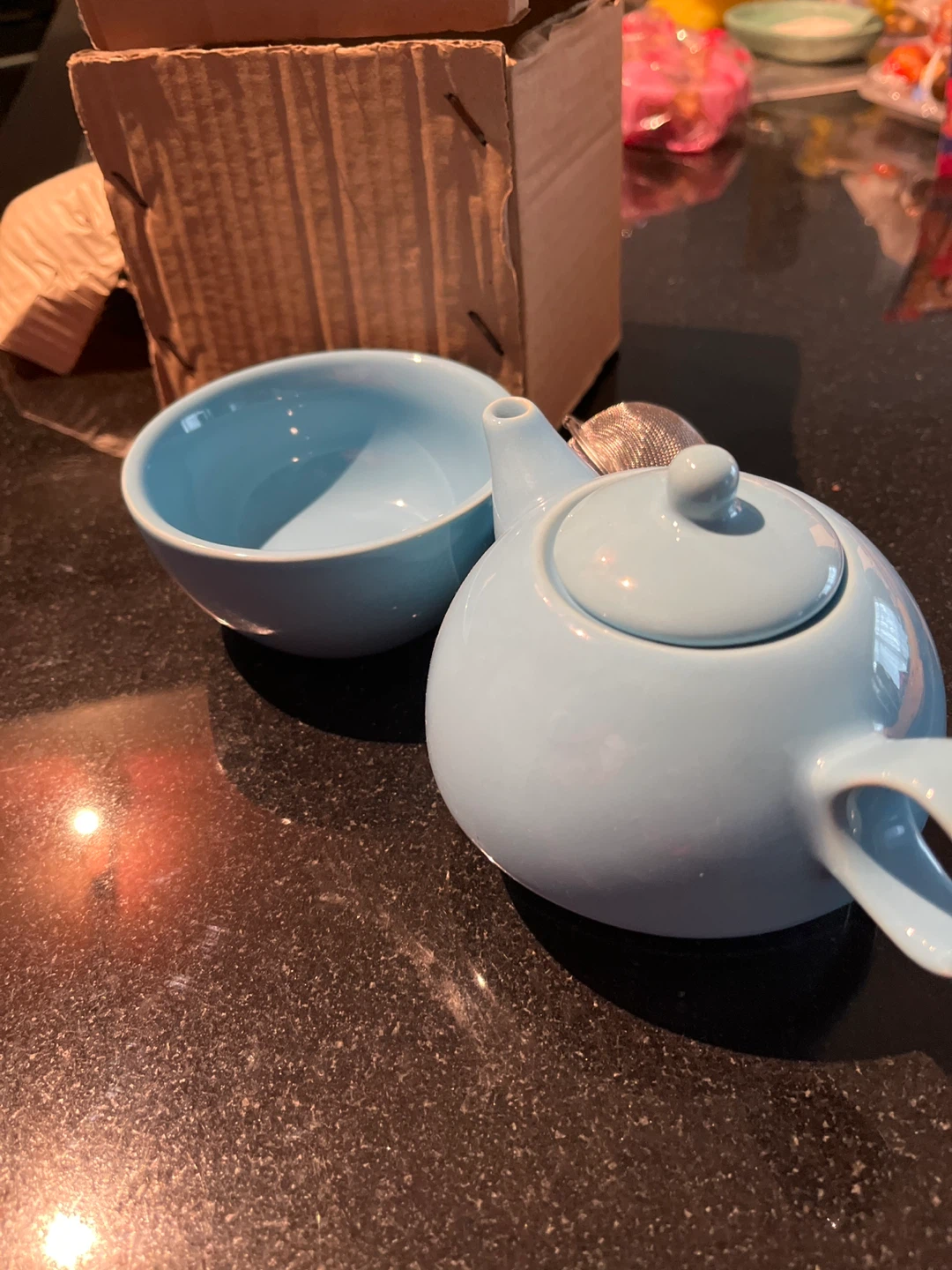 Old Amsterdam Porcelain Works 1 Cup Teapot Set - photo 3