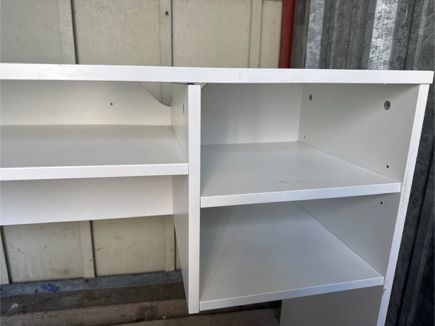 White Compact Desk with Shelving - photo 3
