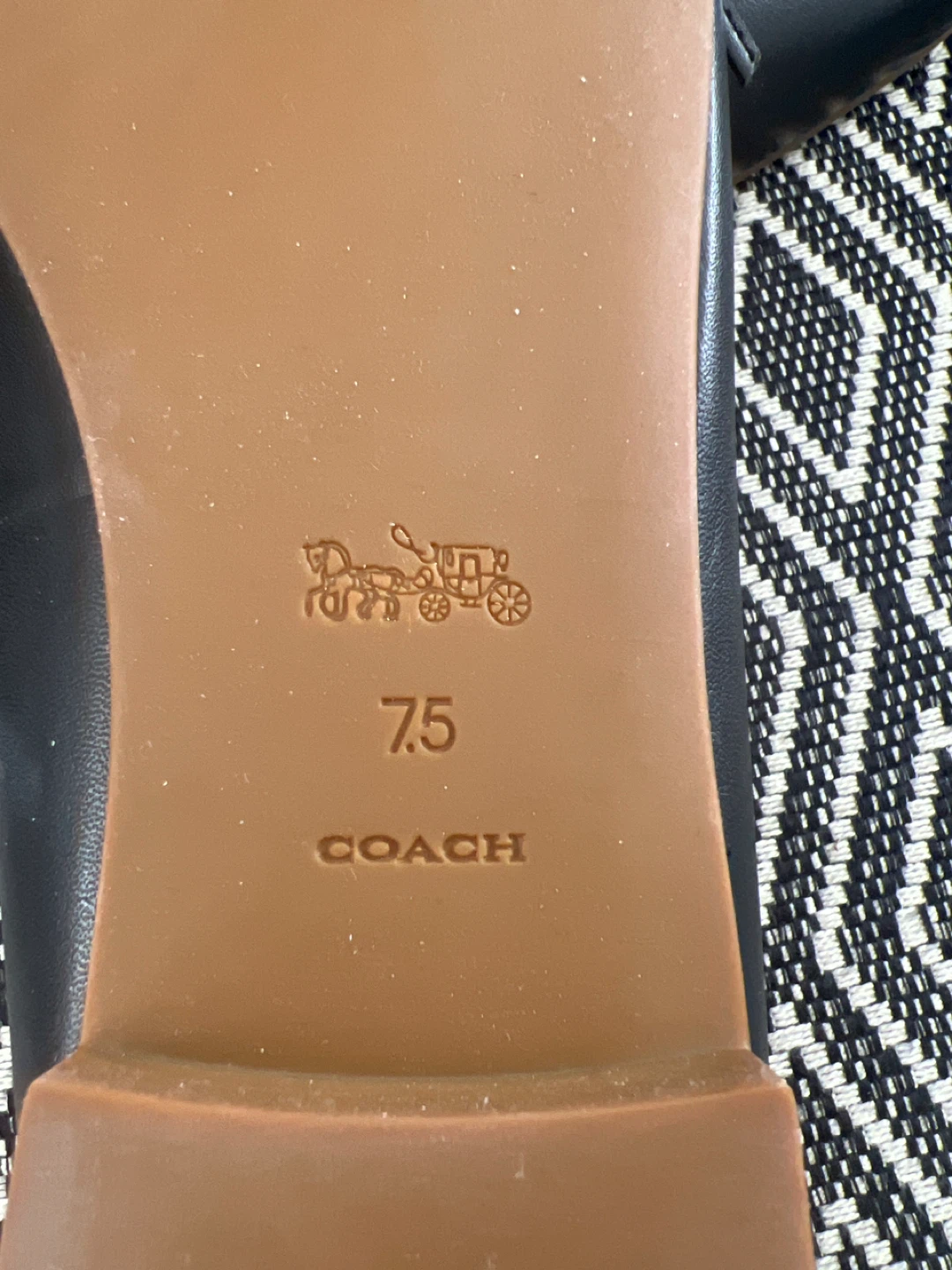 Coach Black Leather Pointed Toe Bow Flats Size 7.5 - photo 4