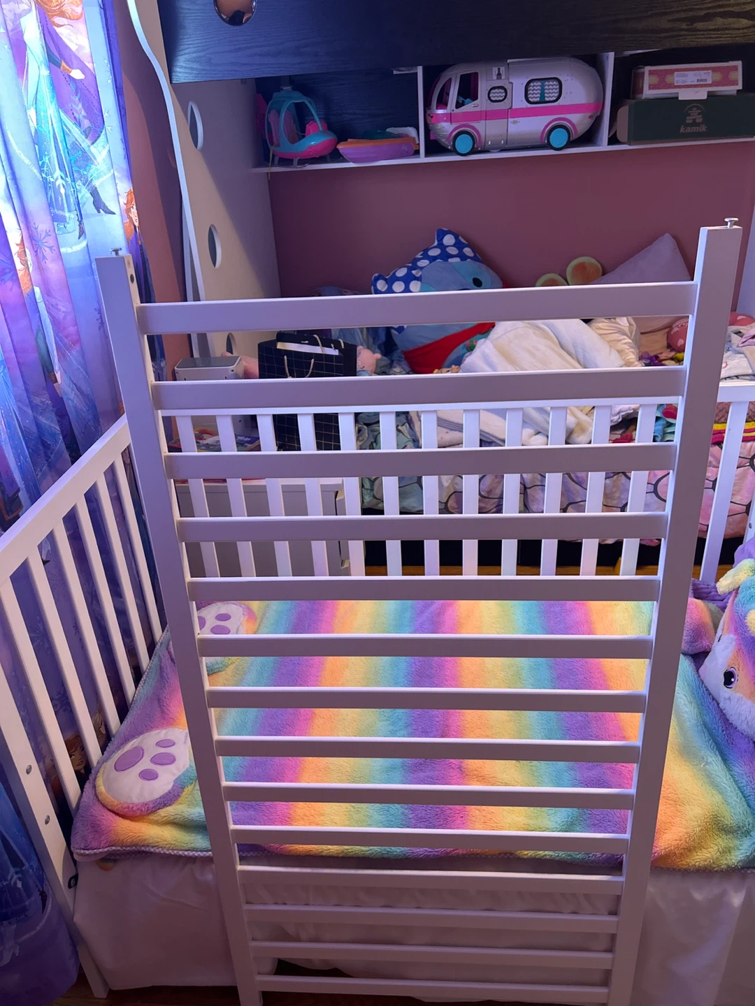 White Crib with Changing Table Attachment - photo 3