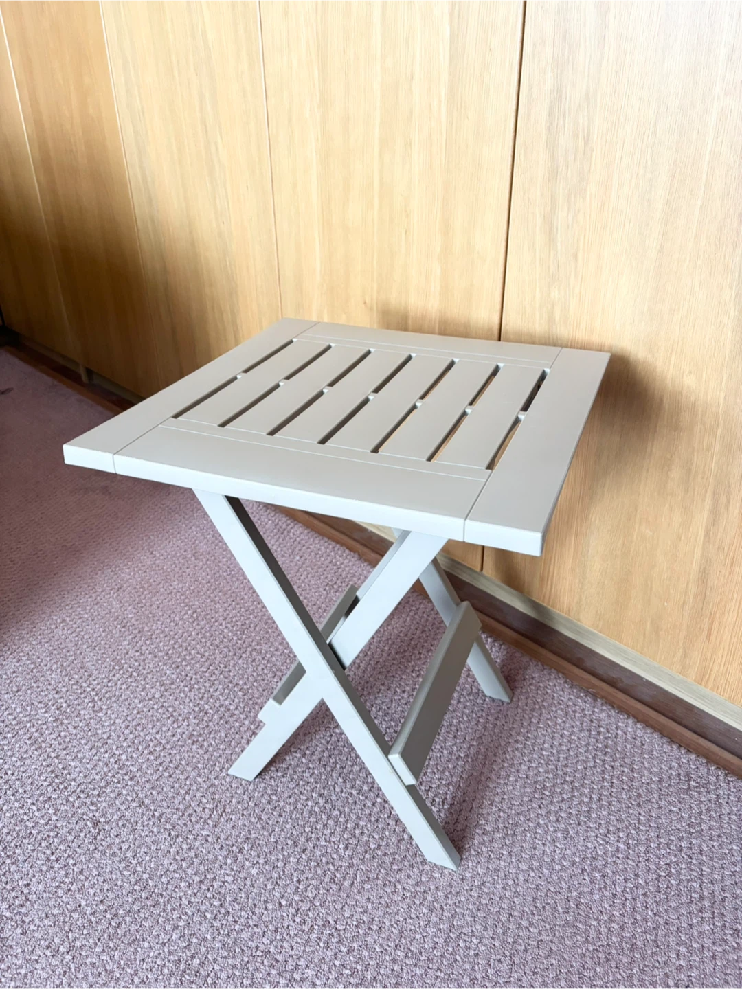 Patio folding side table plastic sandstone