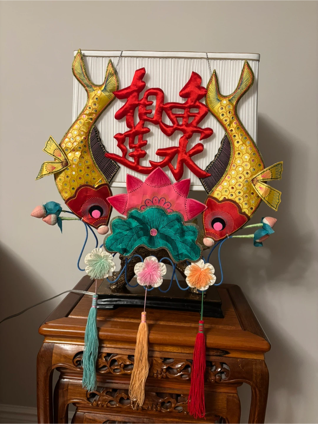 Chinese Traditional Double Fish and Lotus Lantern - photo 3