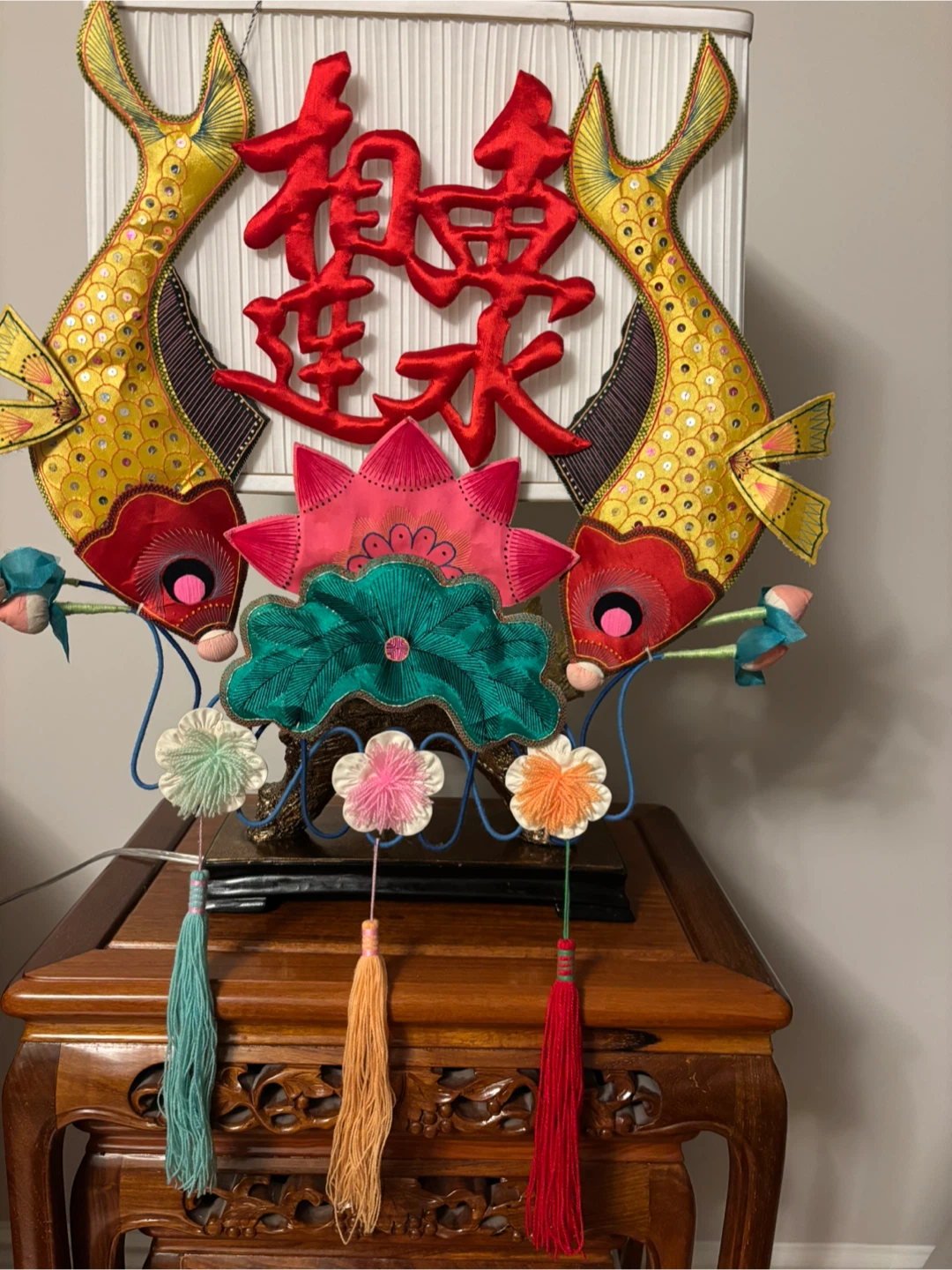 Chinese Traditional Double Fish and Lotus Lantern - photo 2