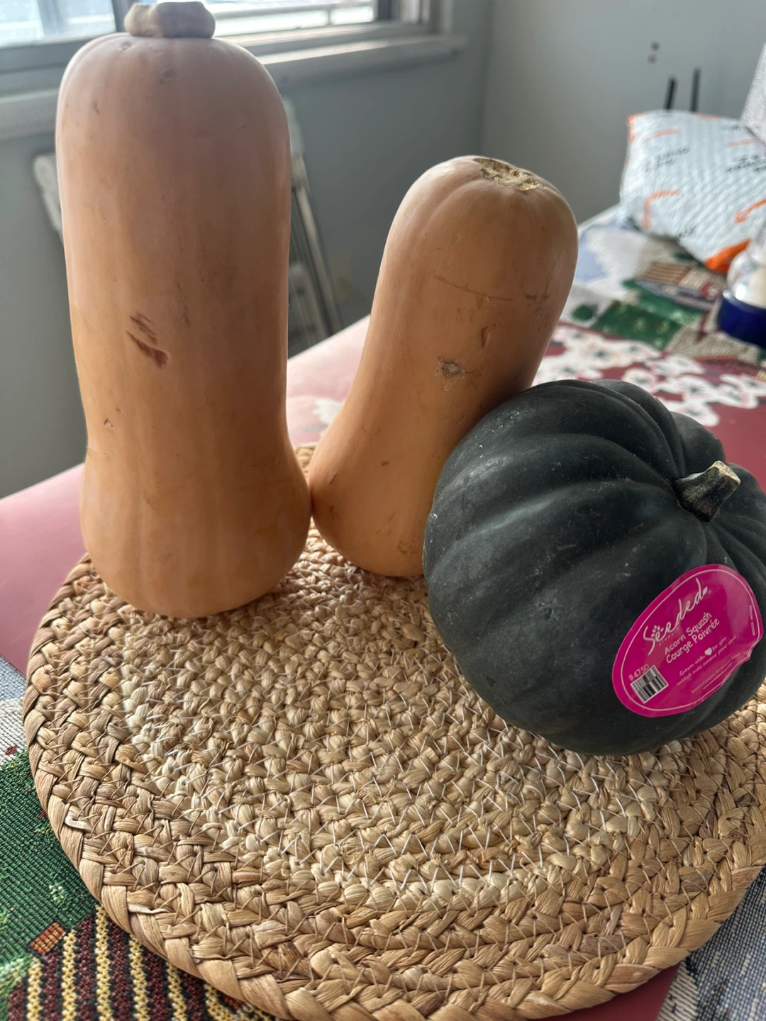2 Butternut Squash & 1 Acorn Squash