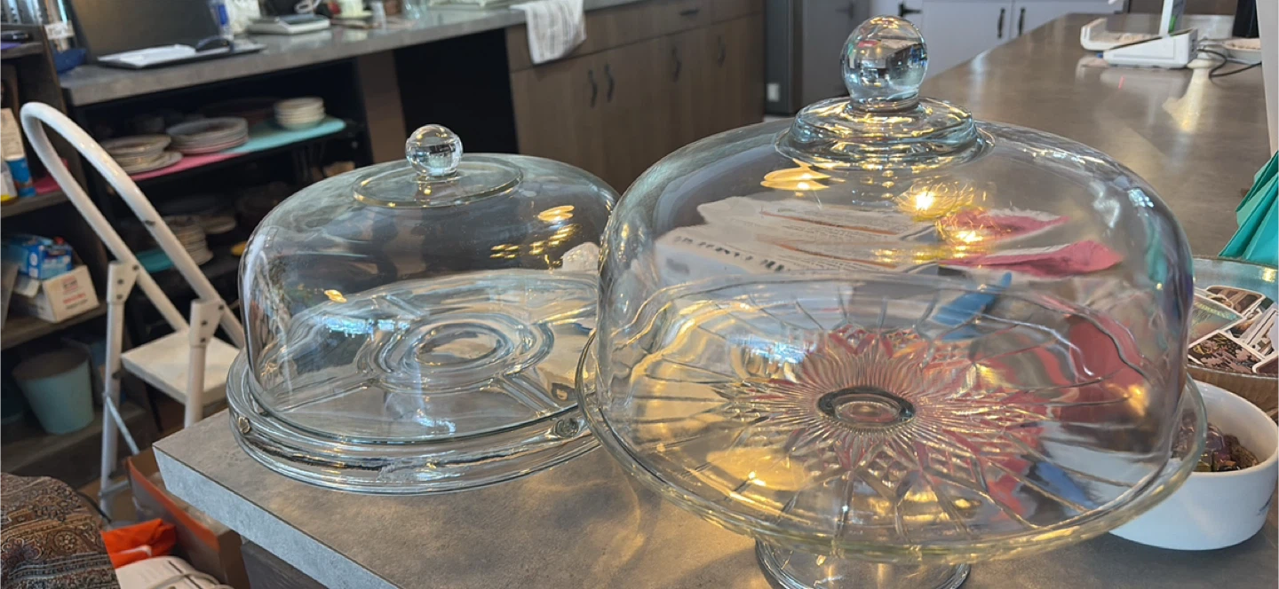 Glass Cake Stand and Dome Set