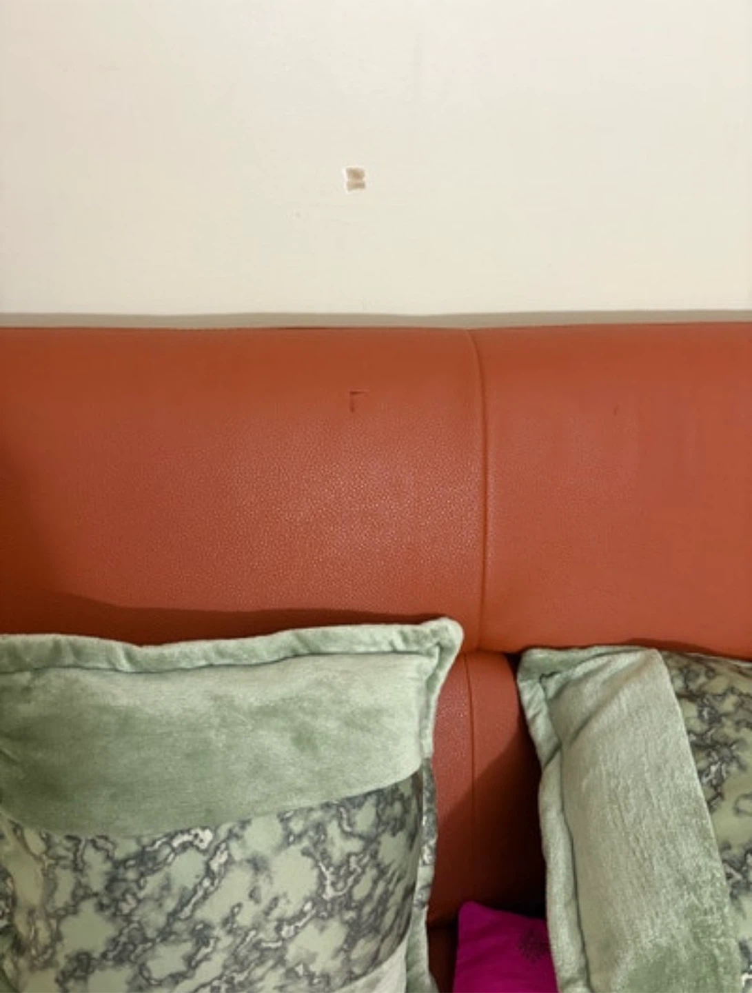 Orange Leather Loveseat Sofa - Like New! - photo 5