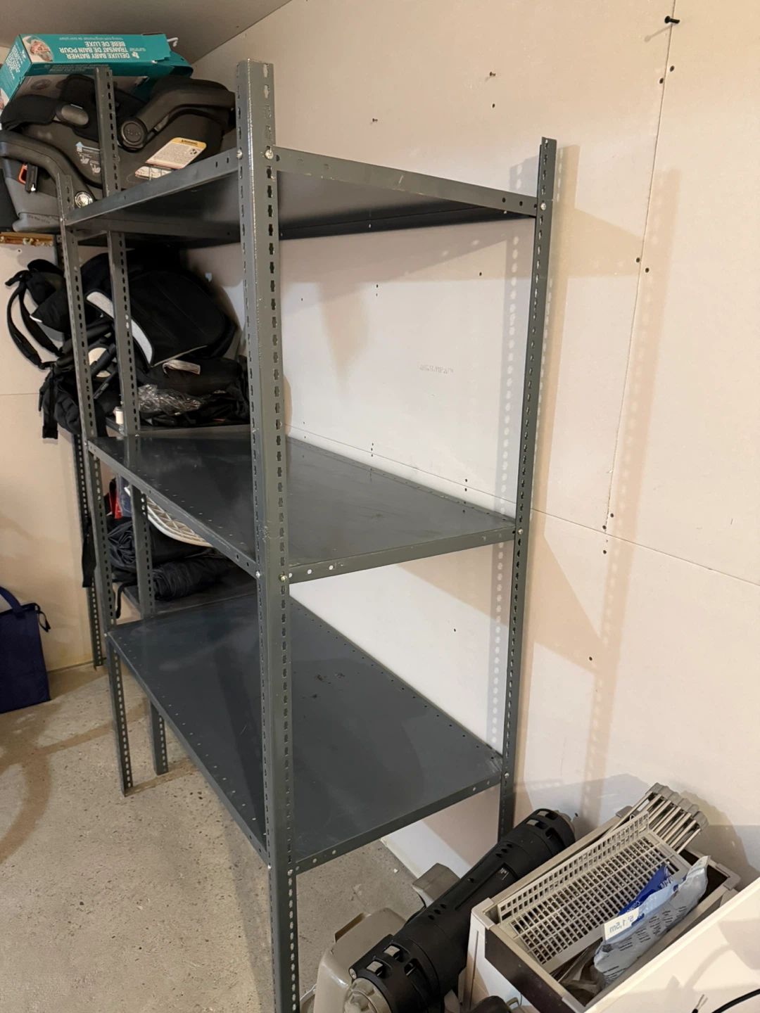 4-Tier Grey Metal Shelving Unit