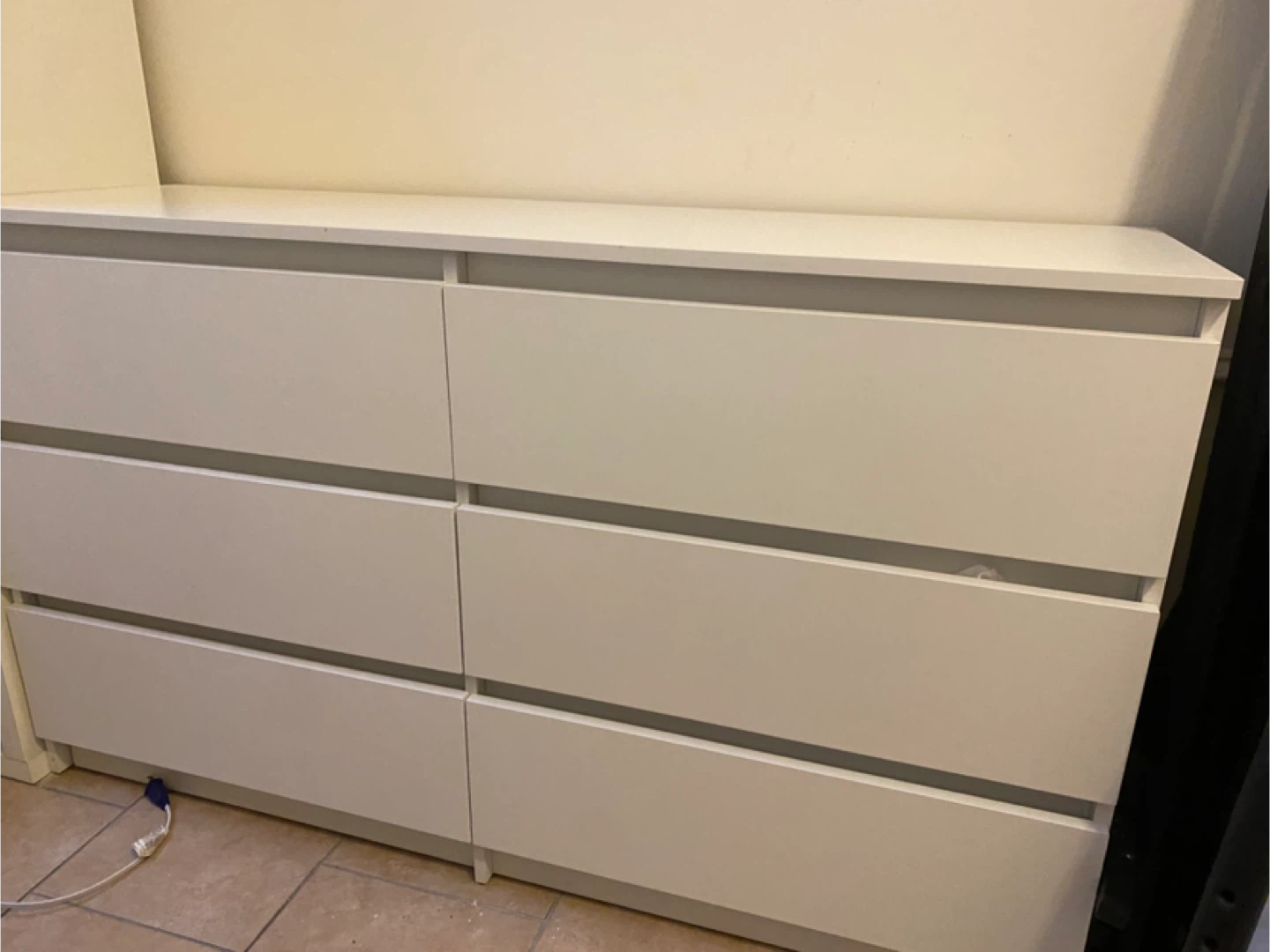White 6-Drawer Dresser and Side Shelving Unit - photo 2