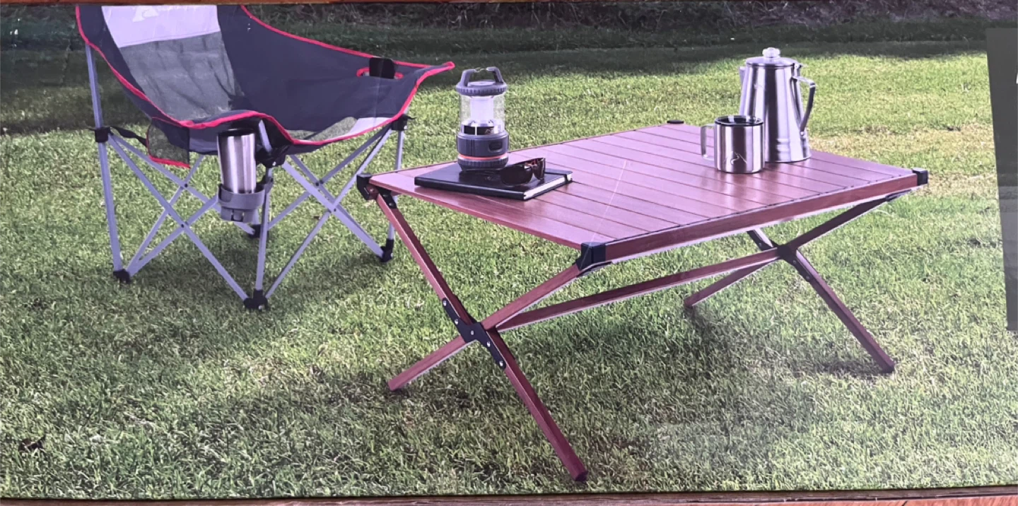 🥕Ozark Trail Aluminum Roll-Top Table with Carry Bag