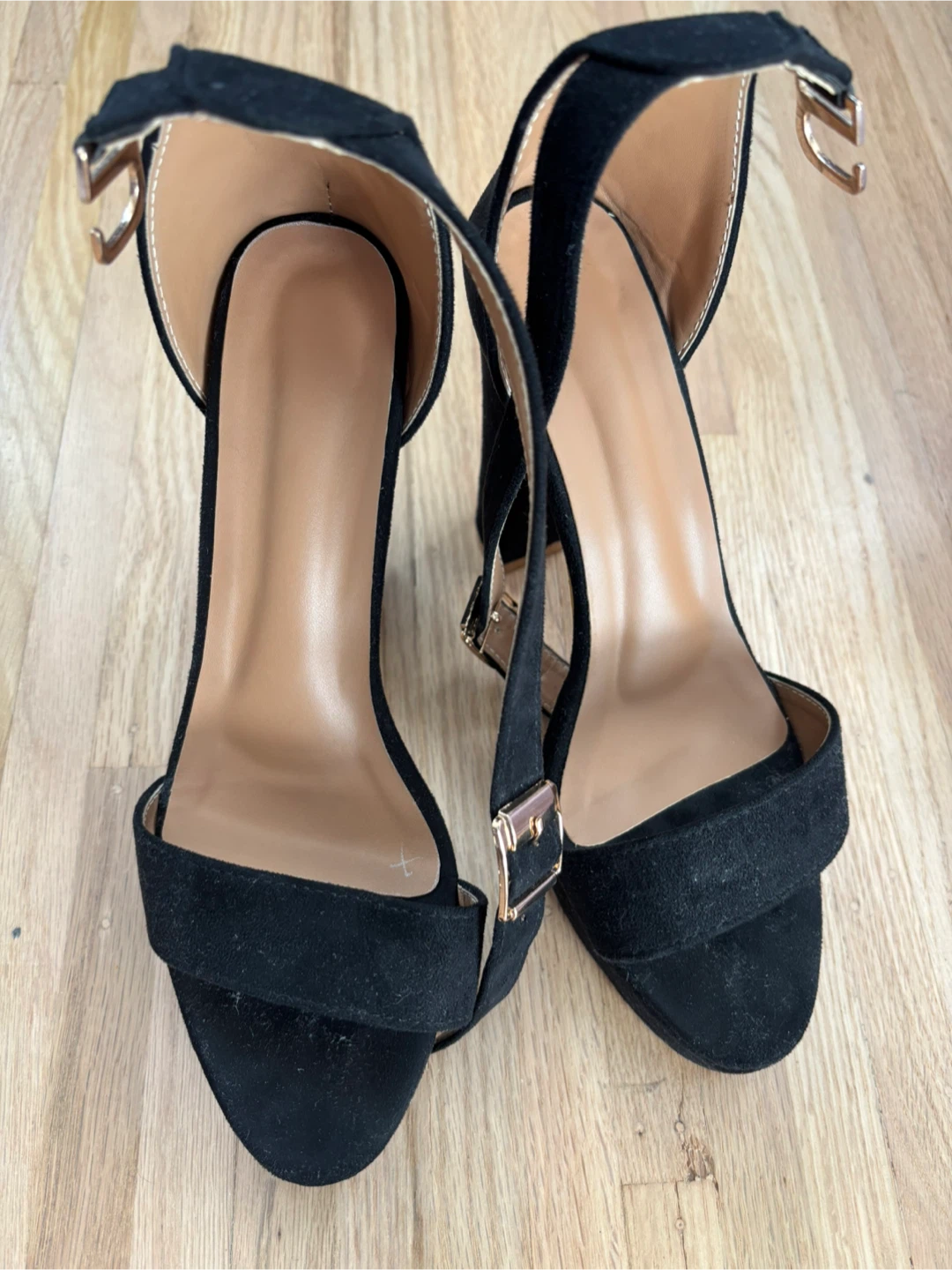 Black Suede Platform Block Heels - photo 2