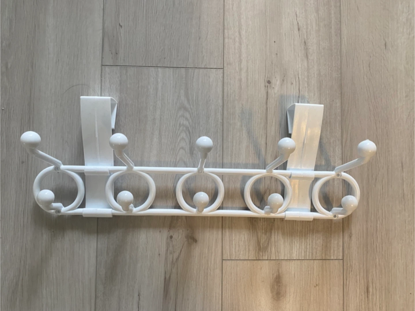 White Over-the-Door 6 Hook Organizer