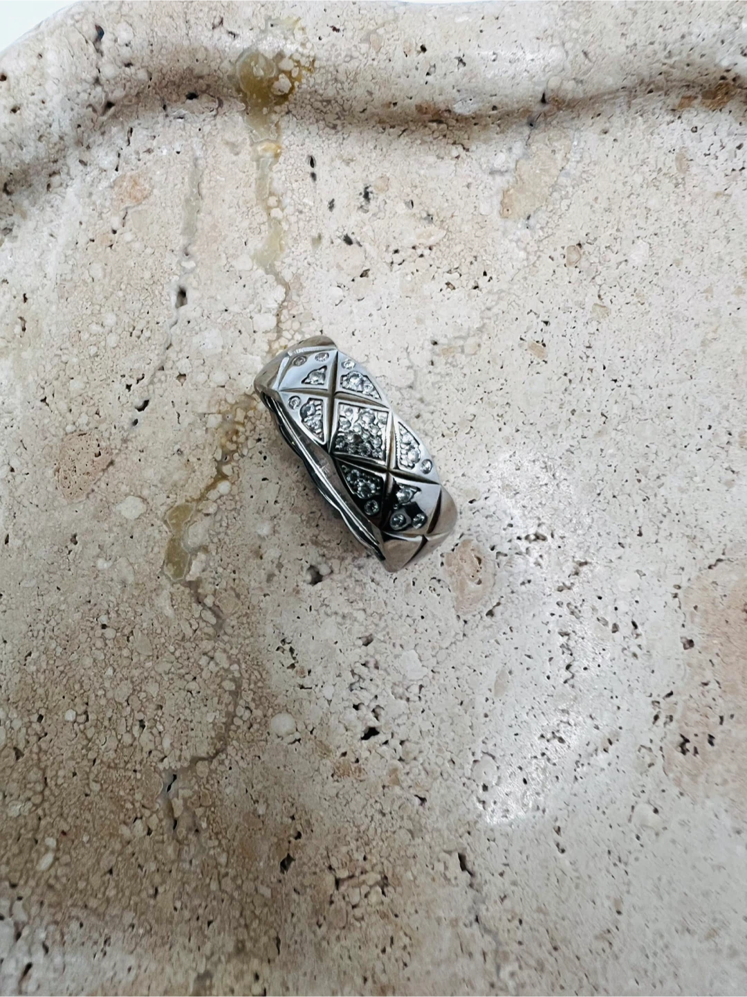 Diamond patterned design 925 Sterling Silver ring - photo 3