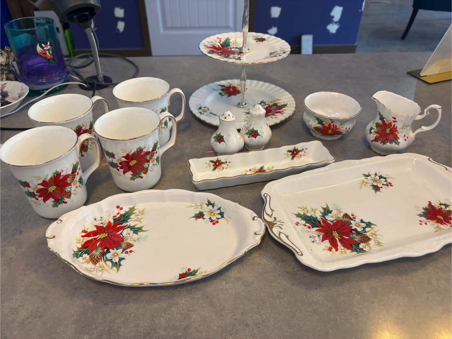 Christmas Poinsettia China Set