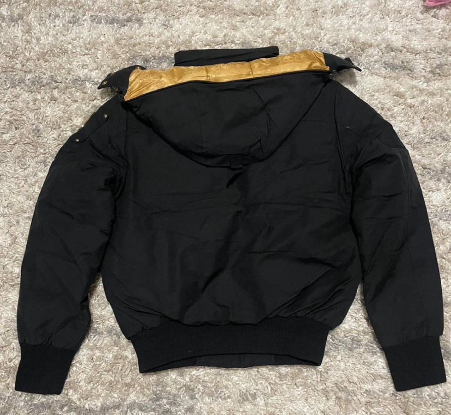 Moose Knuckles Black/Gold Bomber Jacket - Size S - photo 2