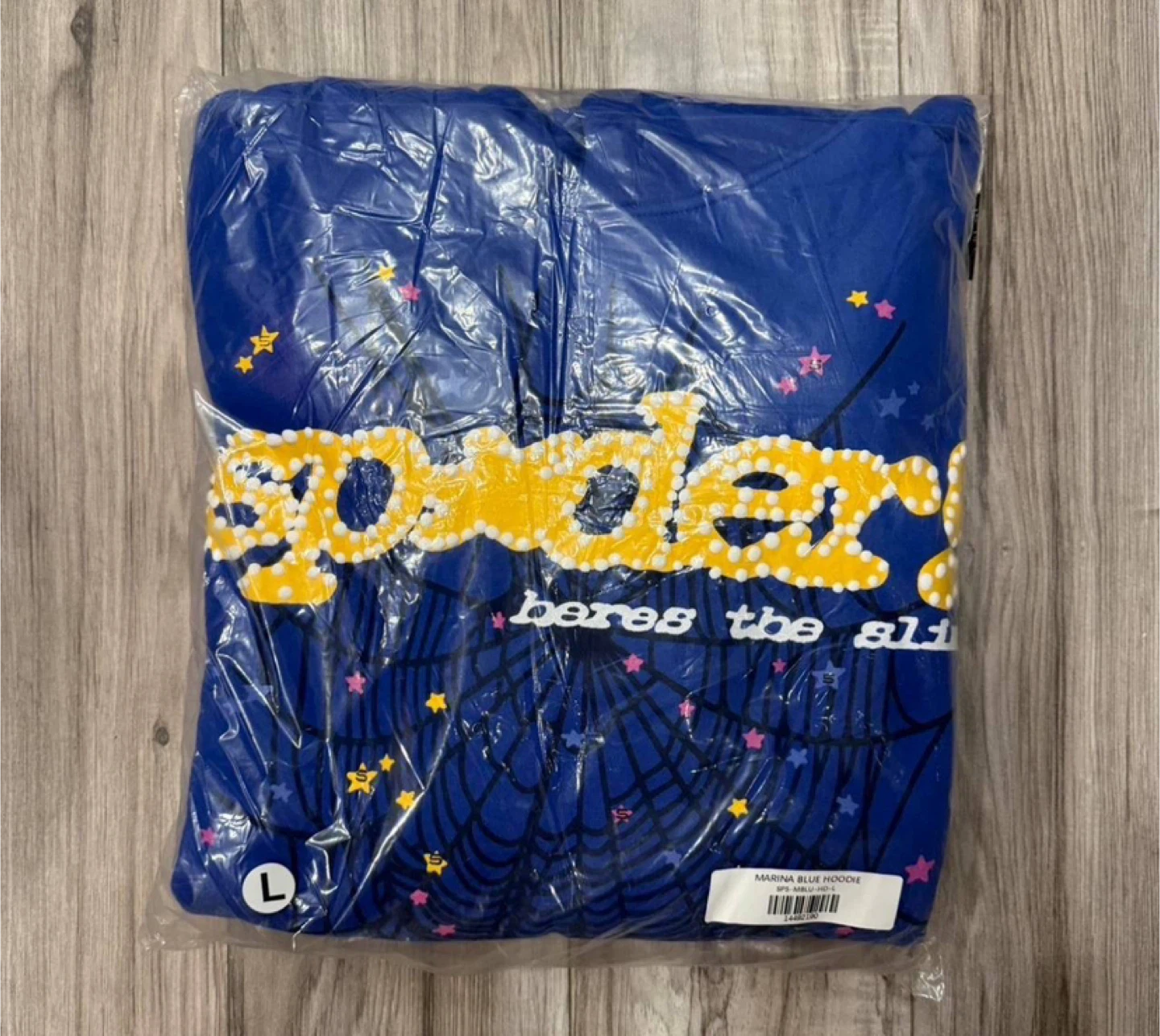 Sp5der Marina Blue Web Hoodie - All Sizes