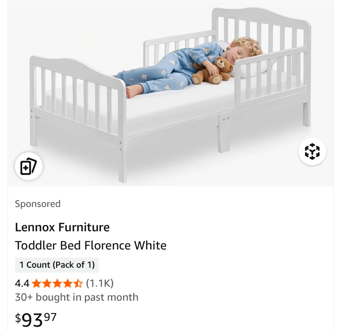 Lennox Toddler bed frame with or without Toddler Mattress - photo 4
